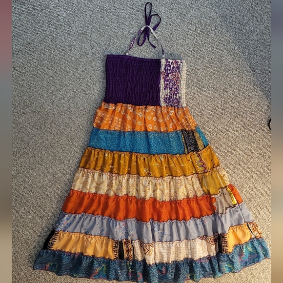 India Boutique Dresses & Skirts - India Boutique Purple Smocked Patchwork Dress